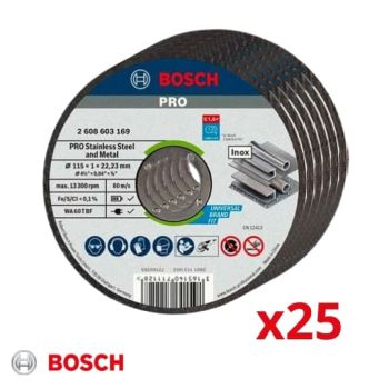Disco de corte inox 4 1/2" x 1mm x 25 unidades