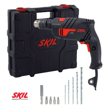 Taladro con percusión 1/2", 570 W + maletín y accesorios