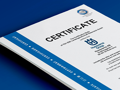 Certificado calidad Husqvana 2